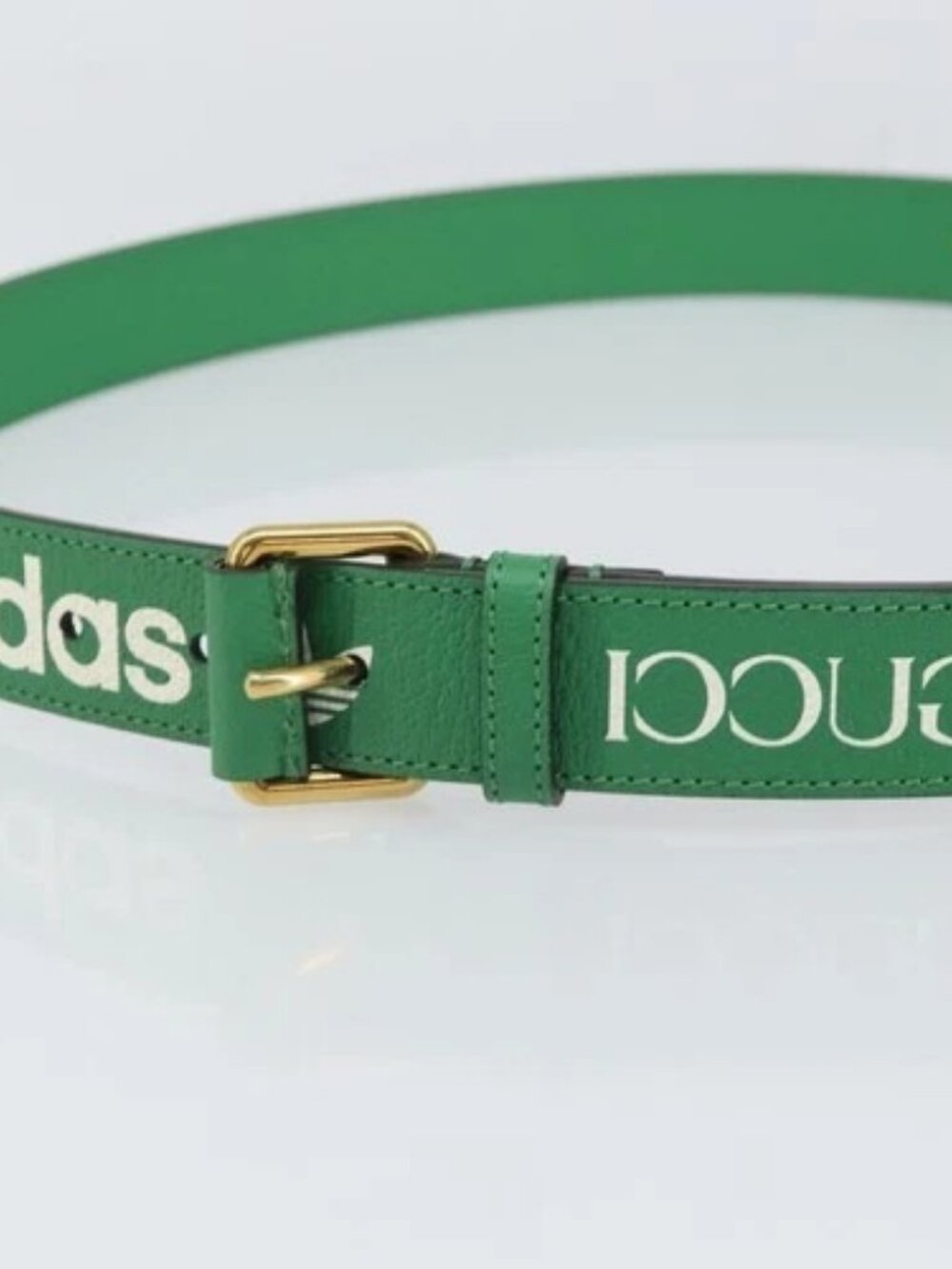 GUCCI Gucci × Adidas Belt Leather 43.3"" Green - Picture 4 of 11